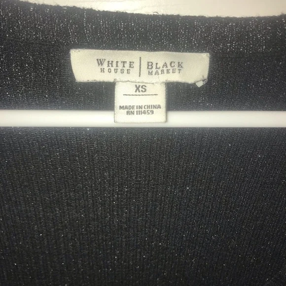 White House Black Market size XS black short sweater dress - Picture 4 of 6